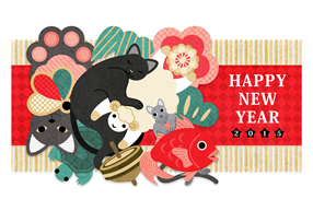 猫専用羊＆縁起物クッション